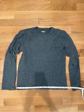 Kapital Heather Slate Crewneck Sweater - Pocket